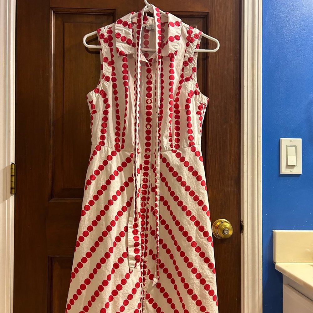 Perfect for Spring / Summer! Worn Twice - Boden White / Red Dot shirtdress - sz6